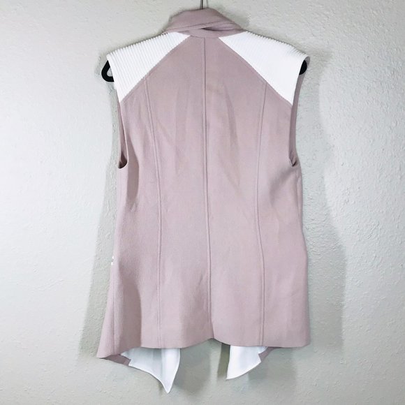 Aritzia Wilfred White and Pink Timber Moto Vest with waterfall neckline - Picture 9 of 9